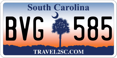 SC license plate BVG585