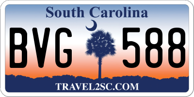 SC license plate BVG588