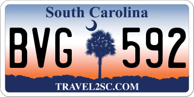 SC license plate BVG592