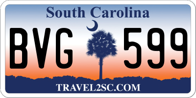 SC license plate BVG599