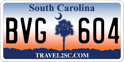 SC license plate BVG604