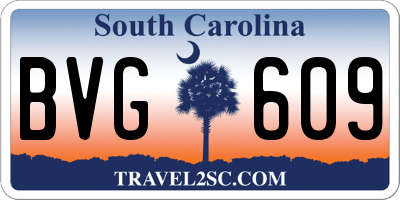 SC license plate BVG609