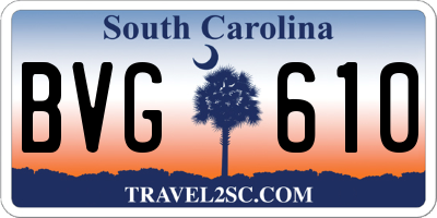 SC license plate BVG610