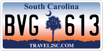 SC license plate BVG613