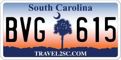 SC license plate BVG615