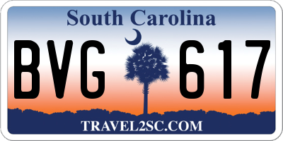 SC license plate BVG617