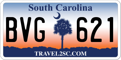 SC license plate BVG621