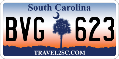 SC license plate BVG623