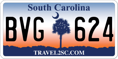 SC license plate BVG624