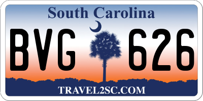 SC license plate BVG626