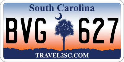 SC license plate BVG627