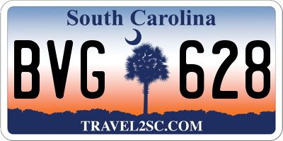 SC license plate BVG628