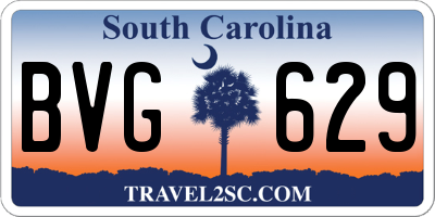 SC license plate BVG629