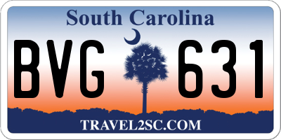 SC license plate BVG631