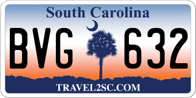 SC license plate BVG632