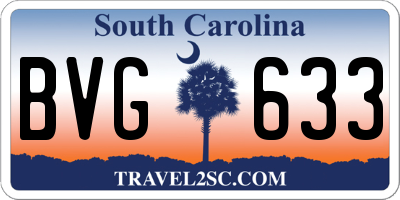 SC license plate BVG633