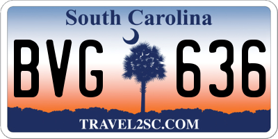 SC license plate BVG636
