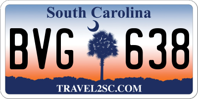 SC license plate BVG638
