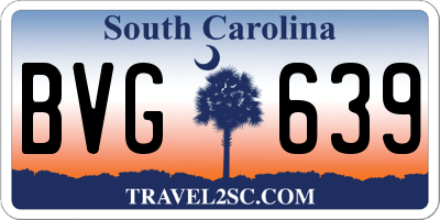 SC license plate BVG639