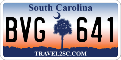SC license plate BVG641