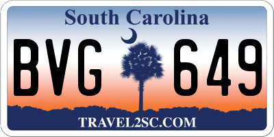 SC license plate BVG649