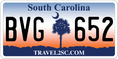 SC license plate BVG652