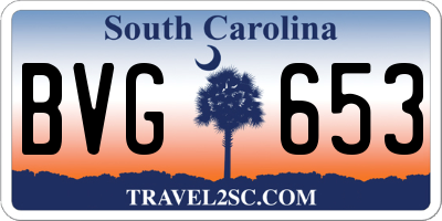 SC license plate BVG653