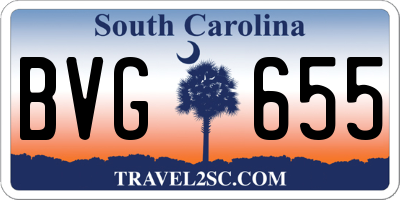 SC license plate BVG655