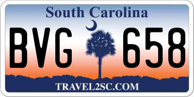 SC license plate BVG658