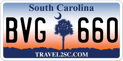 SC license plate BVG660