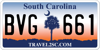 SC license plate BVG661