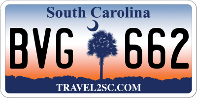SC license plate BVG662