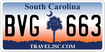 SC license plate BVG663