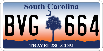 SC license plate BVG664