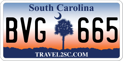 SC license plate BVG665