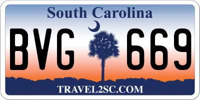 SC license plate BVG669