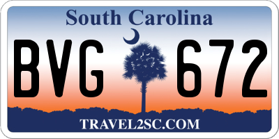SC license plate BVG672