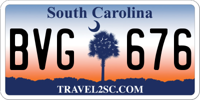 SC license plate BVG676