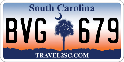 SC license plate BVG679
