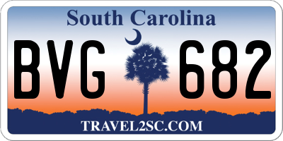 SC license plate BVG682