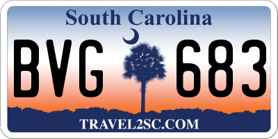 SC license plate BVG683
