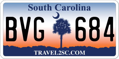 SC license plate BVG684