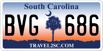 SC license plate BVG686