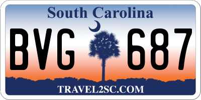 SC license plate BVG687