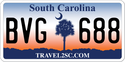 SC license plate BVG688
