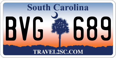 SC license plate BVG689