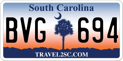 SC license plate BVG694