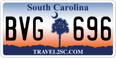 SC license plate BVG696