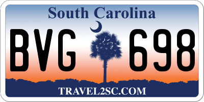 SC license plate BVG698