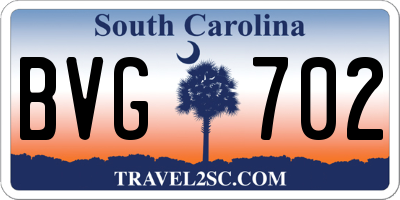 SC license plate BVG702